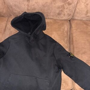 Stone island Black Hooded Sweatshirt